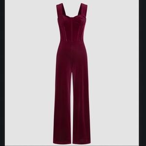 Velvet Retro Solid Jumpsuit